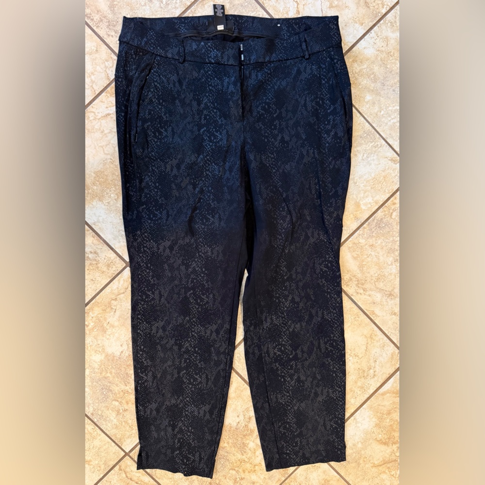 Lane Bryant Black Snake-Print Pants